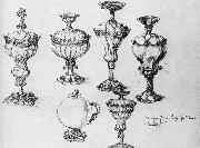 Albrecht Durer, Six Goblets - Pen